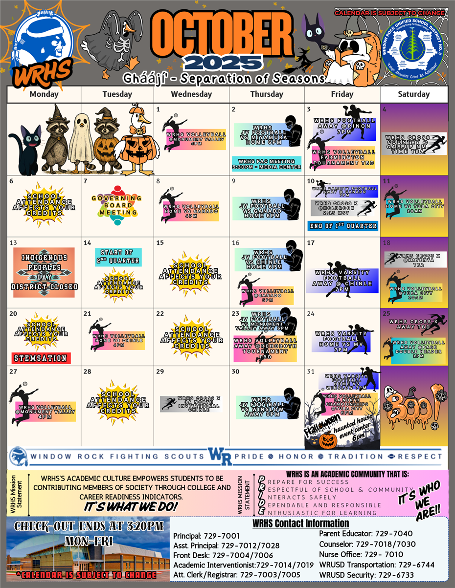 WRHS Calendar
